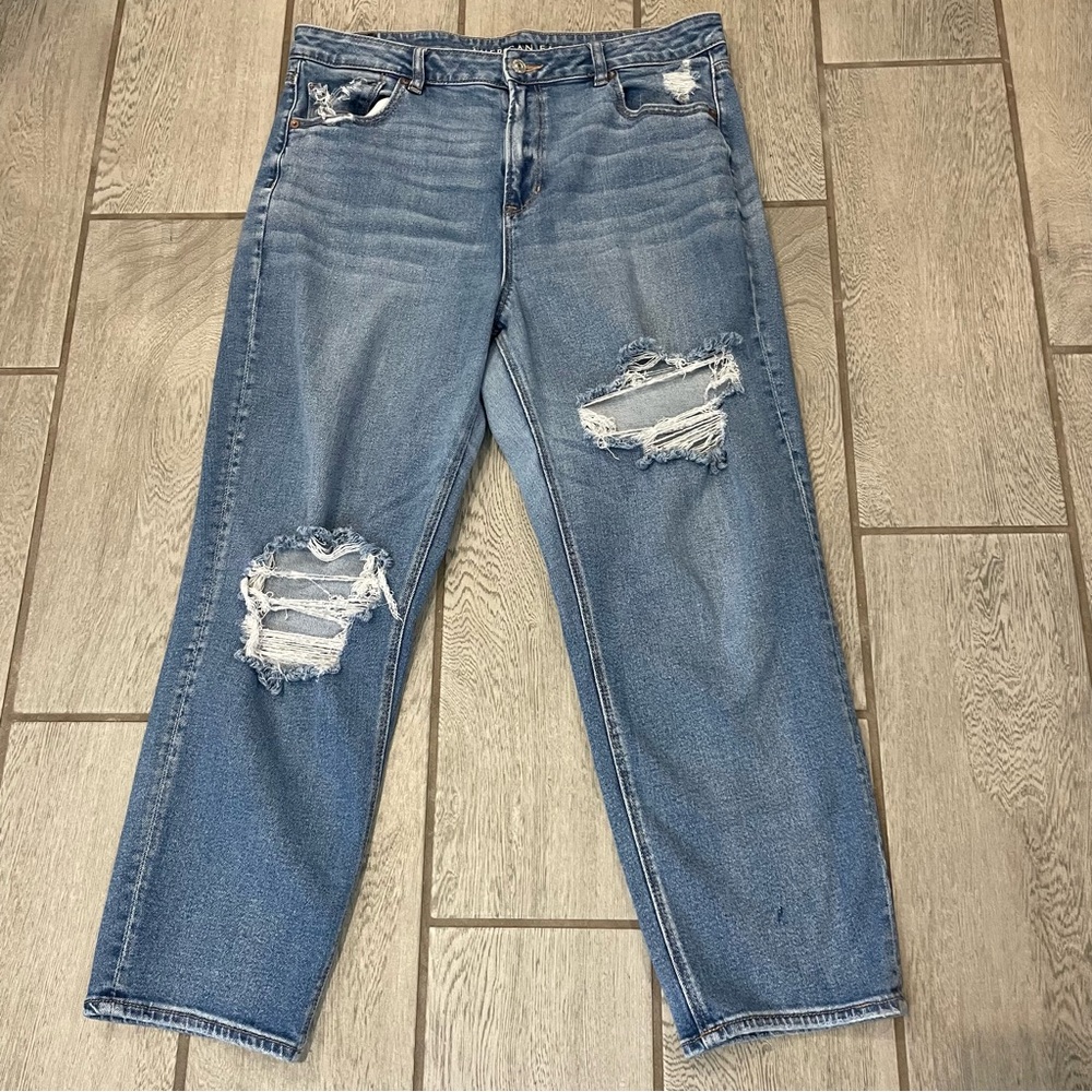 American Eagle Outfitters Stretch Jeans Womens 16 REG Blue Denim Distressed